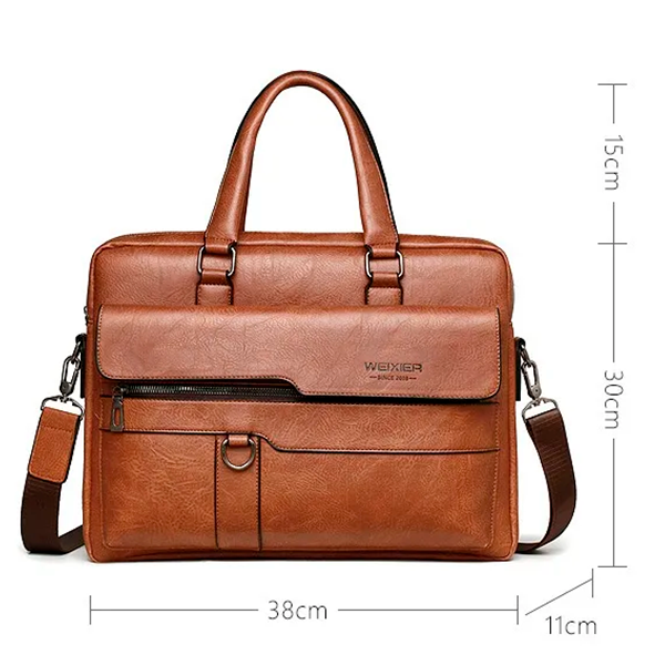 Maleta de Couro Genuíno Weixier Premium Pro - Elegância e Praticidade para sua Rotina