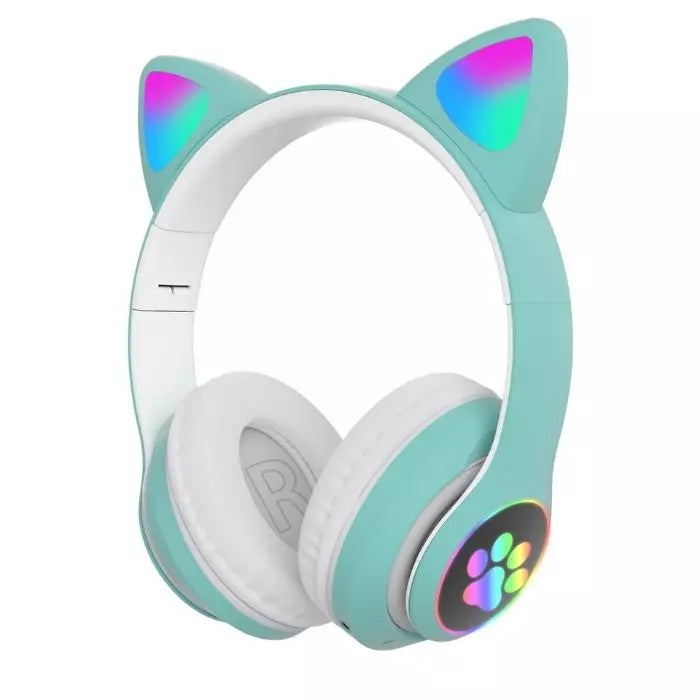 Fone de Ouvido Bluetooth de Gatinho LED