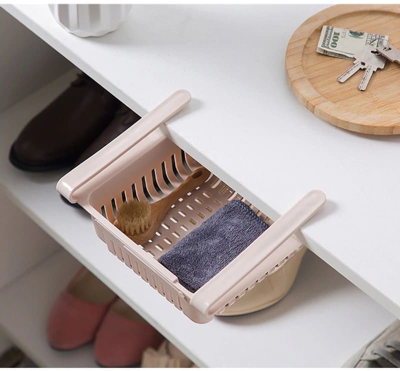 Kit de Cesta Organizadora Extensível para Cozinha Quarto Banheiro