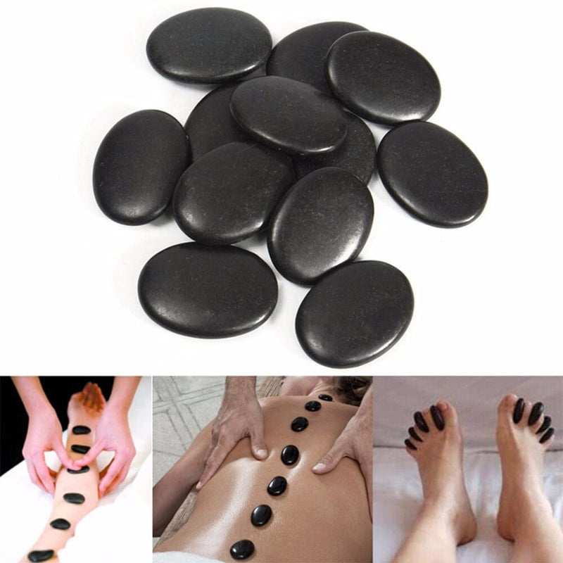 Kit 7 Pedras de Basalto para Massagens