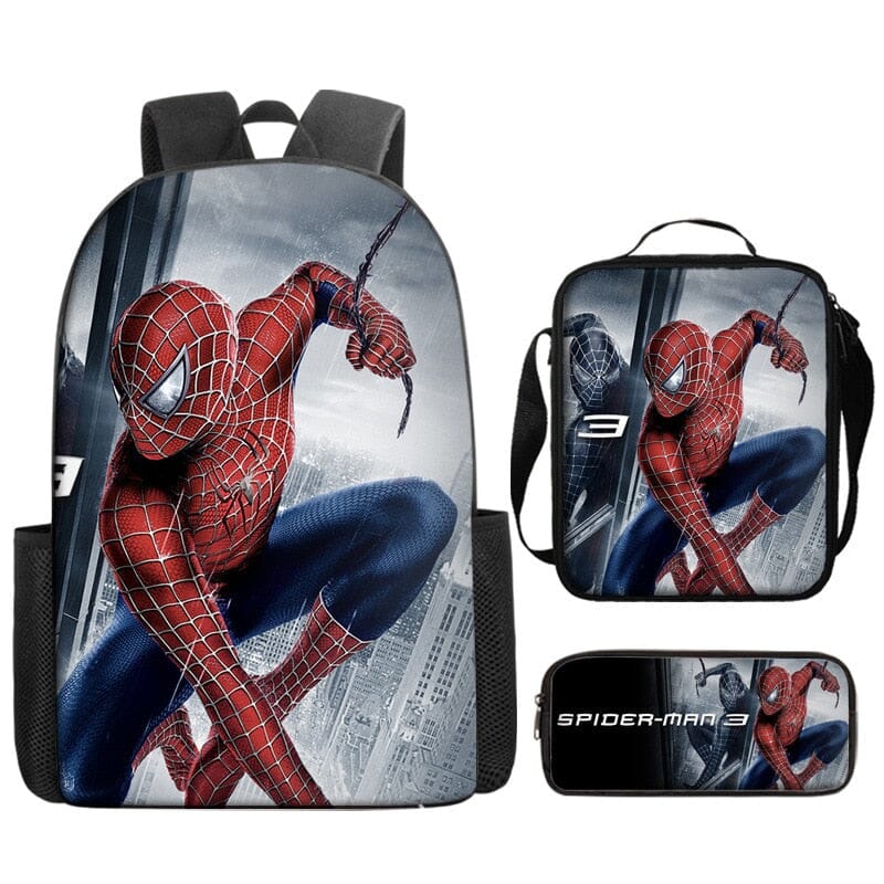 Kit Escolar Infantil Homem Aranha: Mochila, Lancheira e Estojo