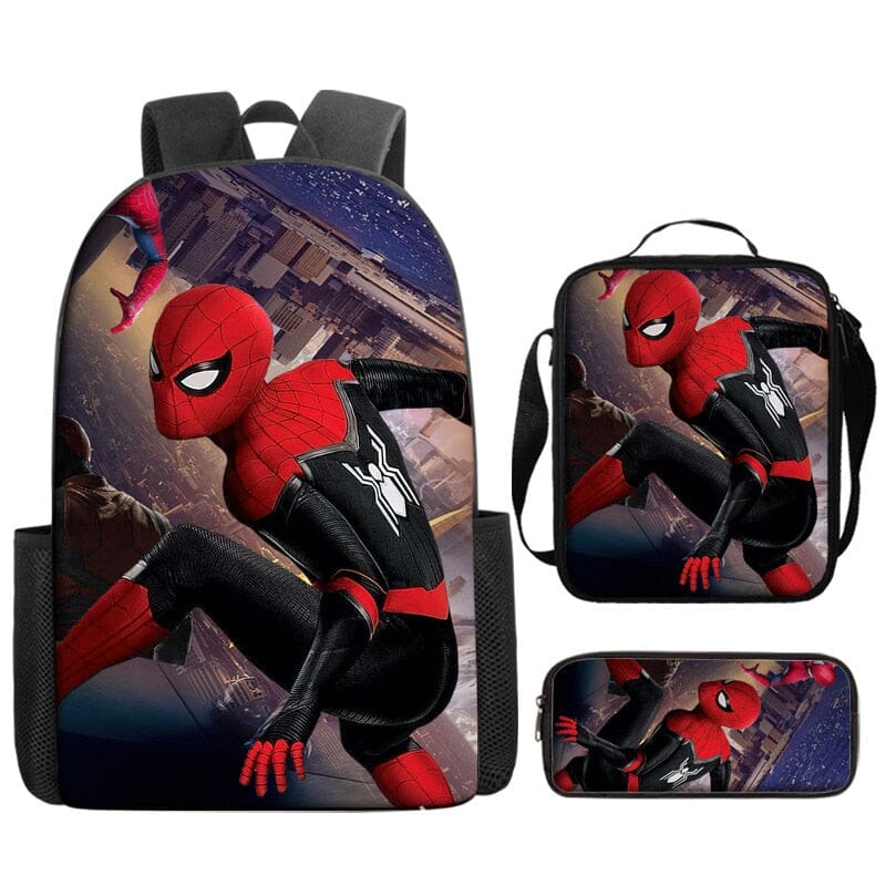 Kit Escolar Infantil Homem Aranha: Mochila, Lancheira e Estojo