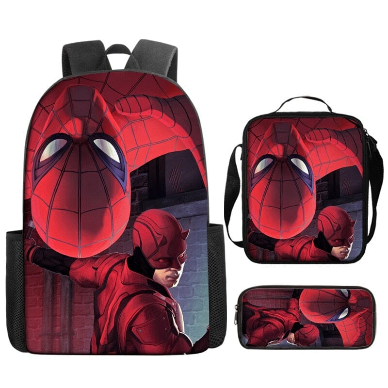 Kit Escolar Infantil Homem Aranha: Mochila, Lancheira e Estojo