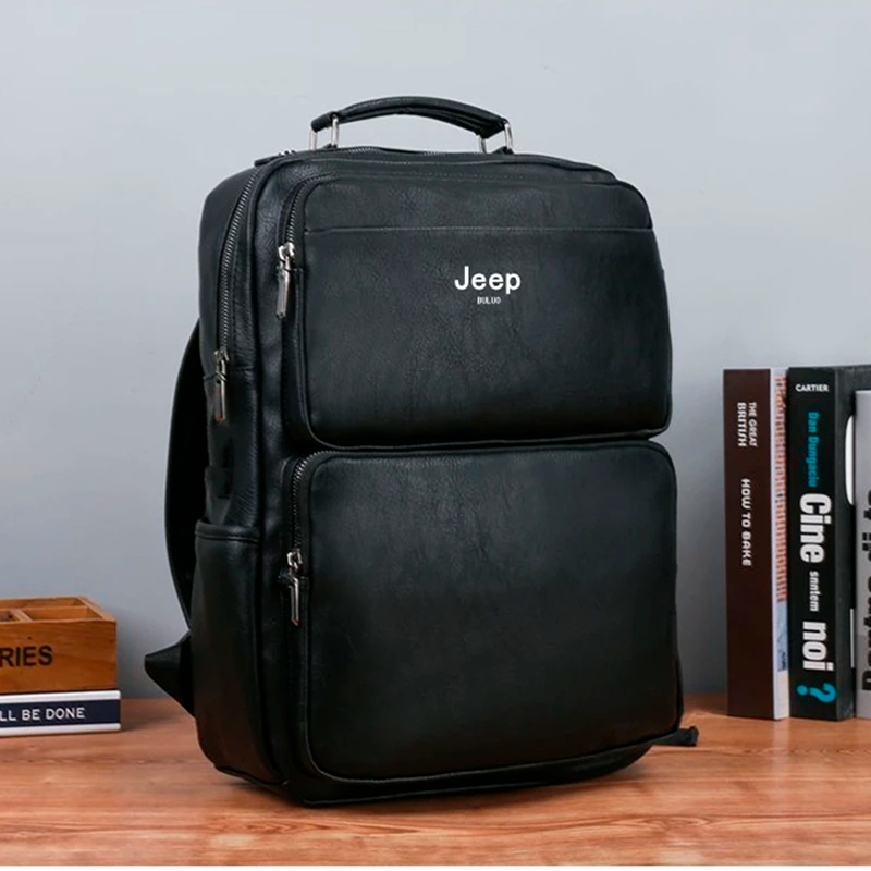 Conforto e Estilo: Mochila Jeep em Couro Genuíno Buluo Premium