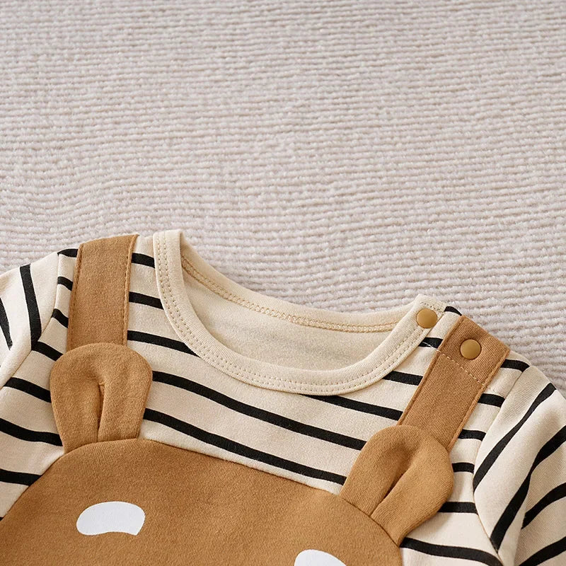 Macacão Infantil de Algodão para Frio com Estampa de Ursinho 3D - Conforto e Estilo para os Pequenos