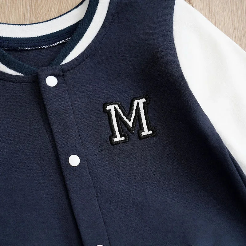 Macacão Infantil Confortável de Algodão com Estilo Baseball para Liberdade e Praticidade