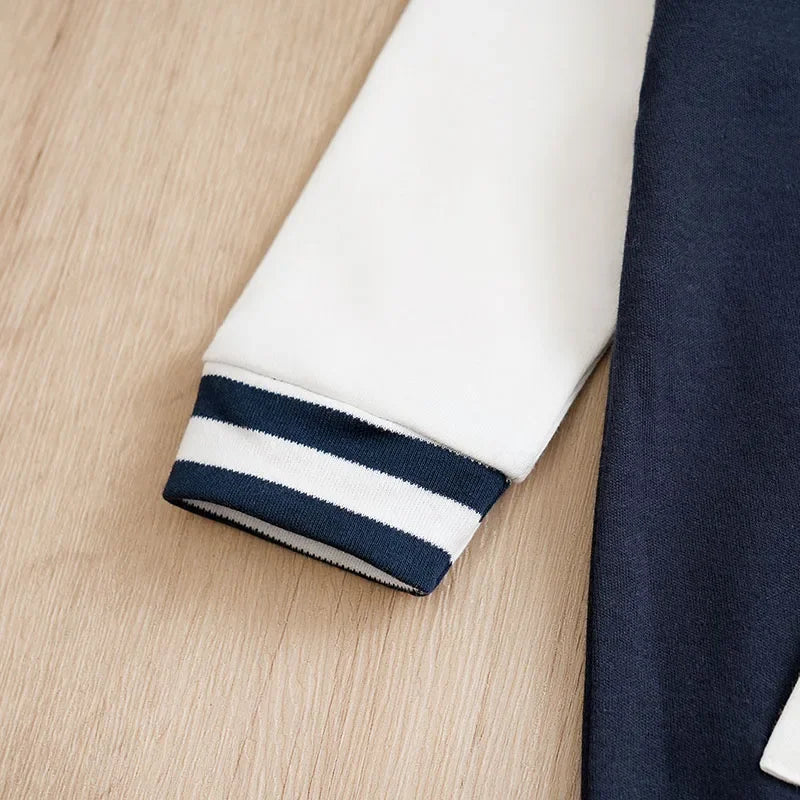 Macacão Infantil Confortável de Algodão com Estilo Baseball para Liberdade e Praticidade