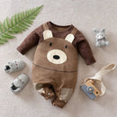 Macacão Infantil Urso Cartoon com Suspensórios e Orelhas 3D – Conforto e Alegria para o Dia a Dia