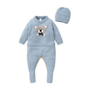 Macacão Infantil Tricot Azul Lenogue com Gorro e Pé Fechado para Conforto e Proteção