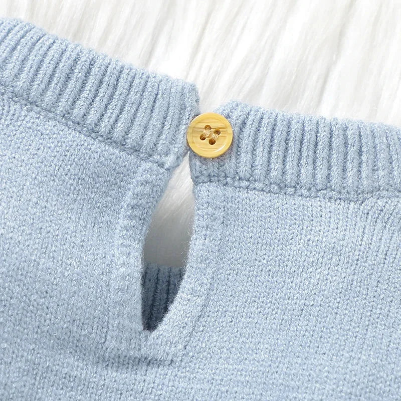 Macacão Infantil Tricot Azul Lenogue com Gorro e Pé Fechado para Conforto e Proteção