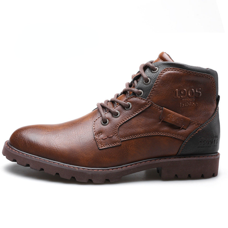 Bota Masculina de Couro Genuíno - Conforto e Estilo para Seus Passos
