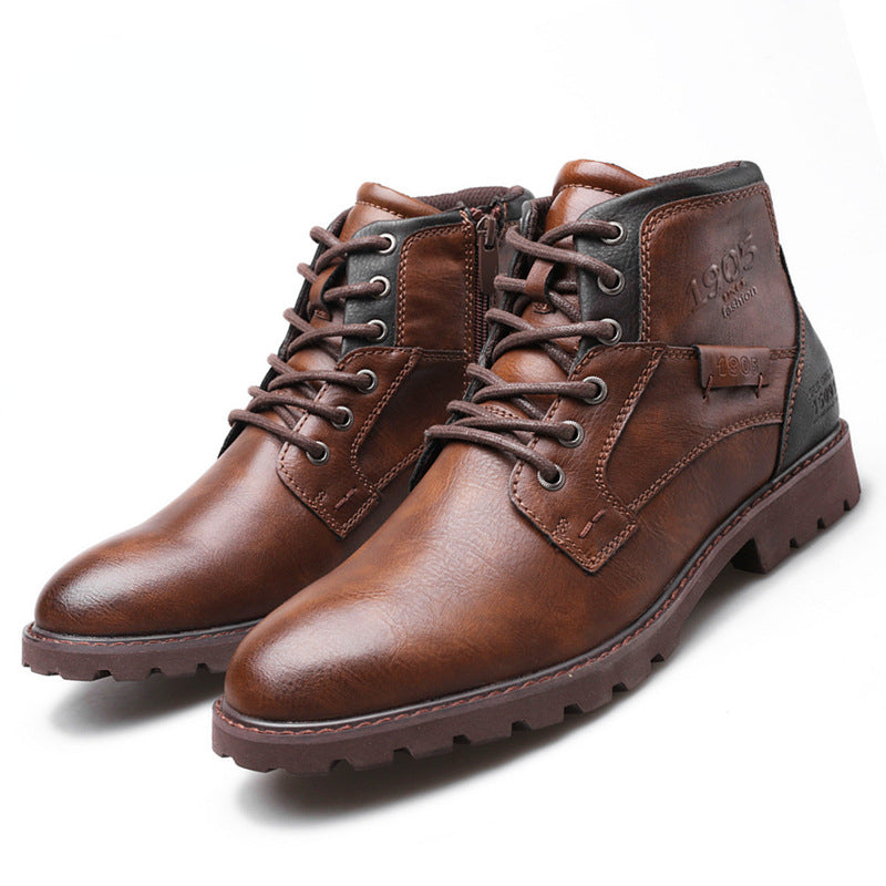 Bota Masculina de Couro Genuíno - Conforto e Estilo da Hermez