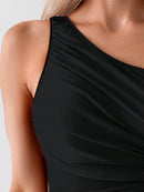 Maiô Ombro Único com Recortes Elegantes