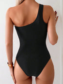 Maiô Ombro Único com Recortes Elegantes