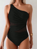 Maiô Ombro Único com Recortes Elegantes