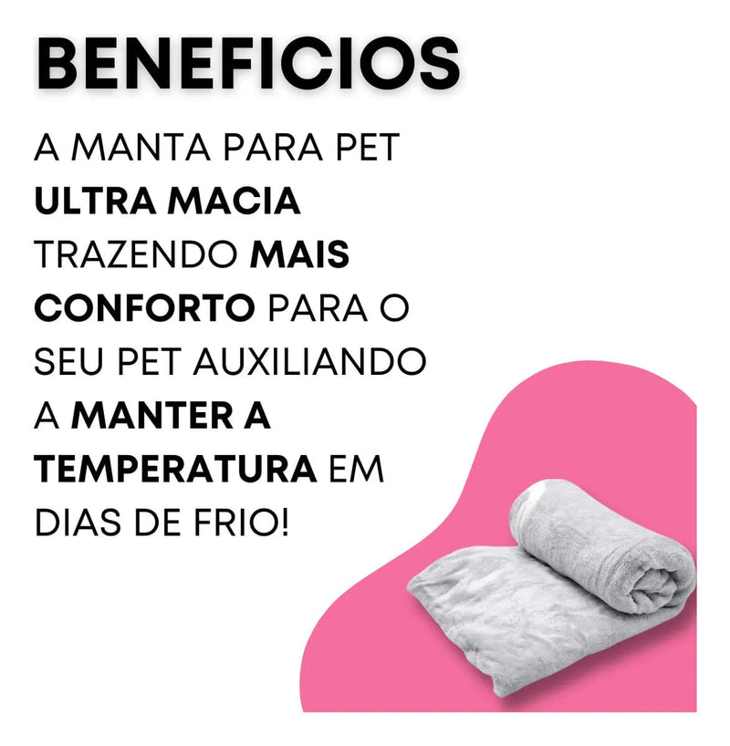 Manta Pet Macia – Conforto Quente para Cães e Gatos
