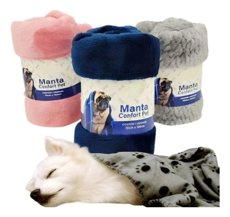Manta Pet Macia – Conforto Quente para Cães e Gatos