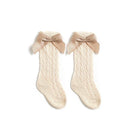 Meias Longas de Algodão para Crianças com Laço Elegante - Conforto e Estilo para Todos os Dias