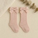 Meias Longas de Algodão para Crianças com Laço Elegante - Conforto e Estilo para Todos os Dias