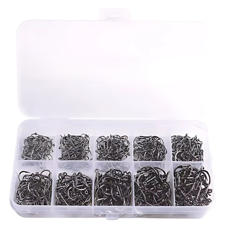 Kit Prático de Ganchos Farpados para Pesca em Águas Doces e Salgadas