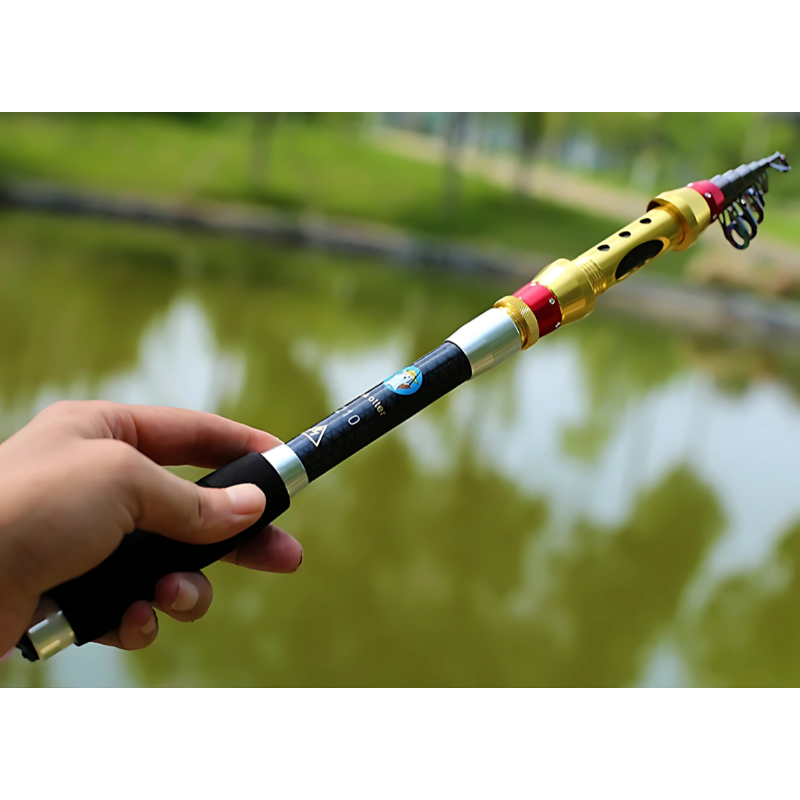 Vara de Pesca Telescópica Yernea em 99% Carbono – Leve e Versátil de 1.8 a 3.6m para Aventura Perfeita