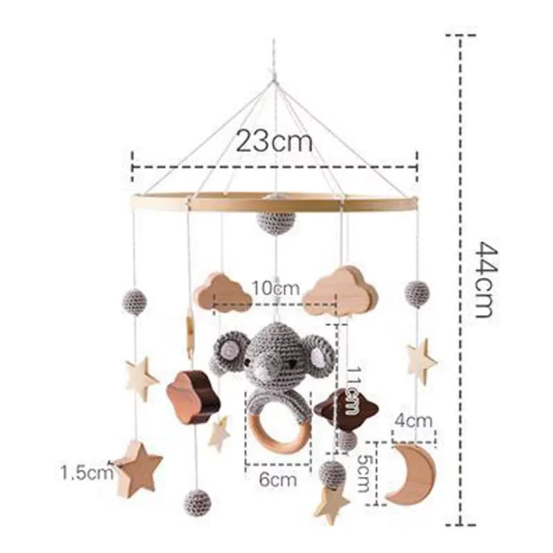 Mobile Elefante Cinza para Berço: Acalme e Encante Seu Bebê