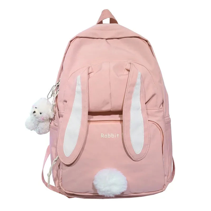 Mochila Infantil em Nylon com Estampa de Coelho – Conforto e Praticidade para Aventuras
