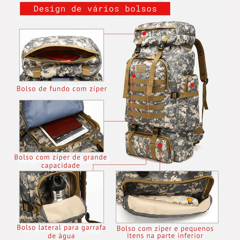 Mochila Impermeável de Camuflagem Soldier - Proteção e Estilo em Cada Aventura