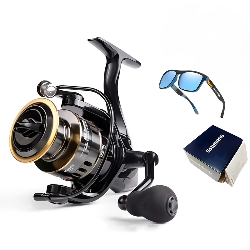 Molinete Shimano com Drag de Até 15kg e 19 Rolamentos para Rotação Impecável + Óculos de Sol Polarizados Grátis para Aventuras ao Ar Livre