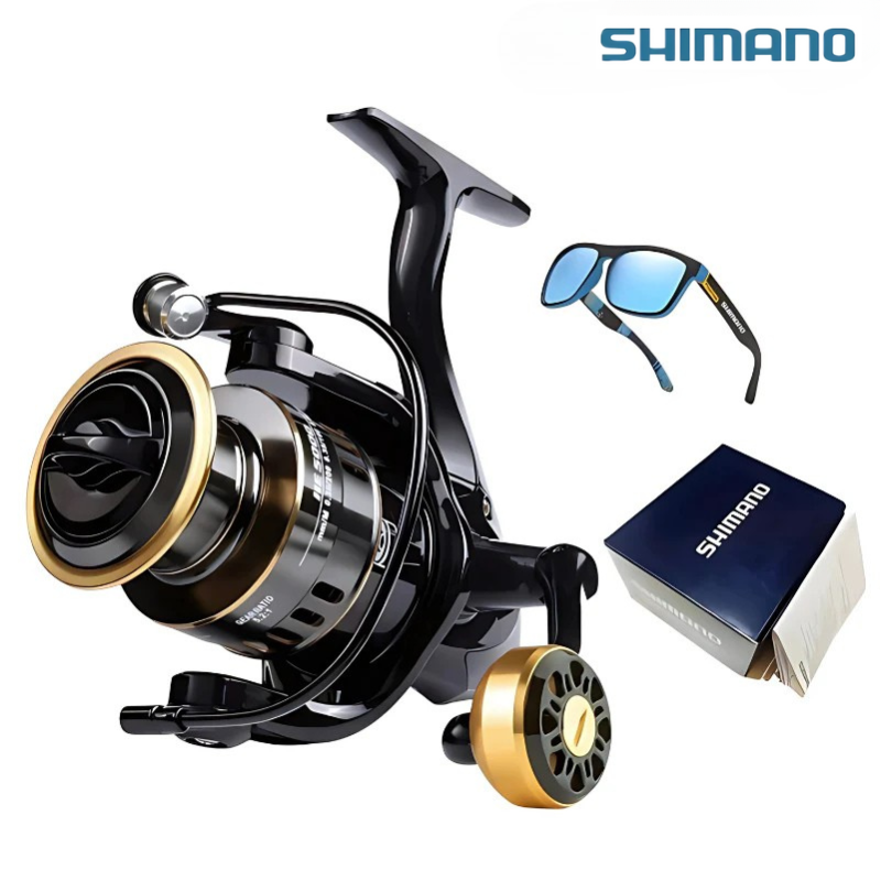 Molinete Shimano com Drag de Até 15kg e 19 Rolamentos para Rotação Suave + Óculos de Sol Polarizado Grátis para Aventura ao Ar Livre