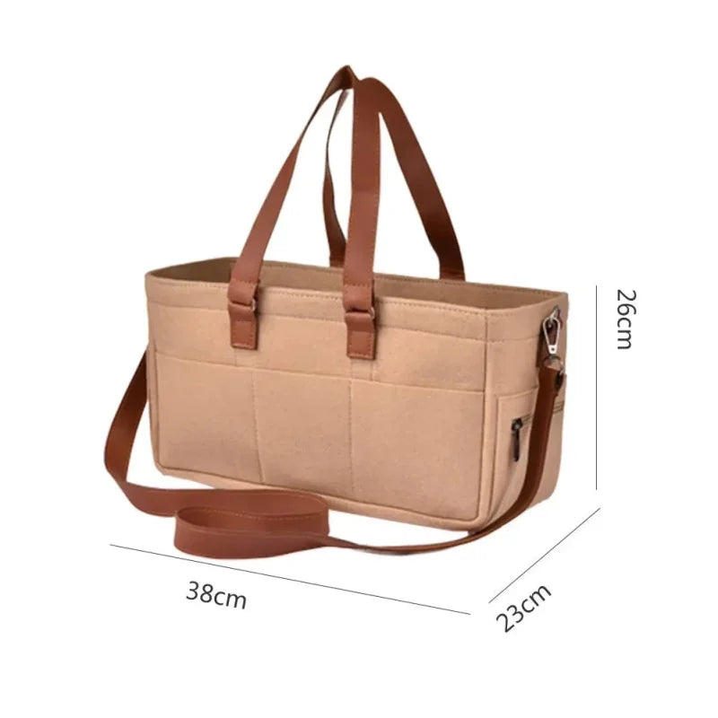 Organizador Infantil de Feltro para Fraldas com Bolsos e Alça Prática