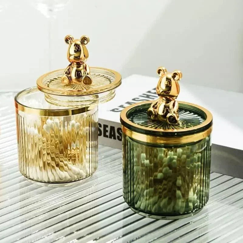 Organizador Prático de Cotonetes e Algodão em Acrílico Lenogue