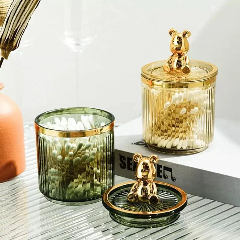 Organizador Prático de Cotonetes e Algodão em Acrílico Lenogue