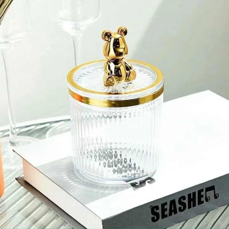 Organizador Prático de Cotonetes e Algodão em Acrílico Lenogue