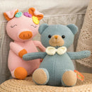 Confortável Pelúcia de Porco Rosa em Crochê para Crianças