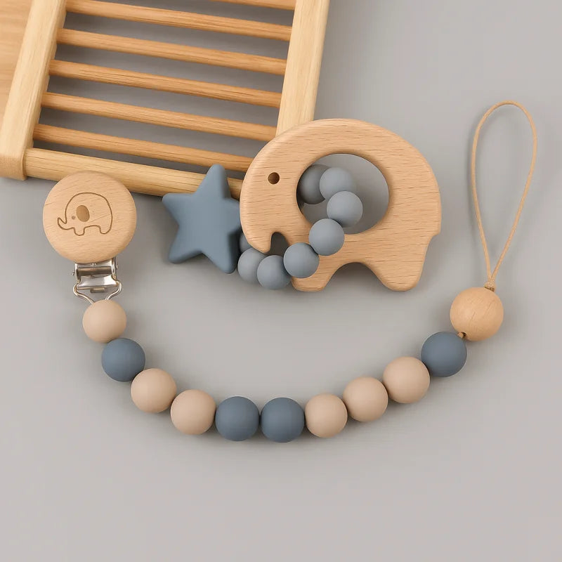 Conjunto de Prendedores de Chupeta em Silicone - Conforto e Praticidade para Seu Bebê