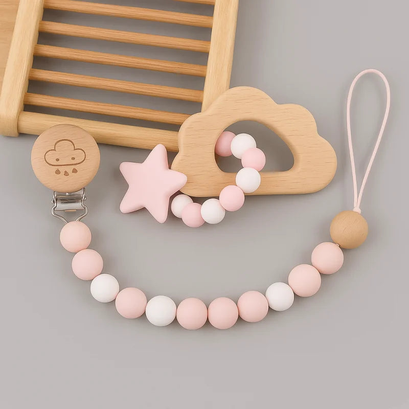 Conjunto de Prendedores de Chupeta em Silicone - Conforto e Praticidade para Seu Bebê