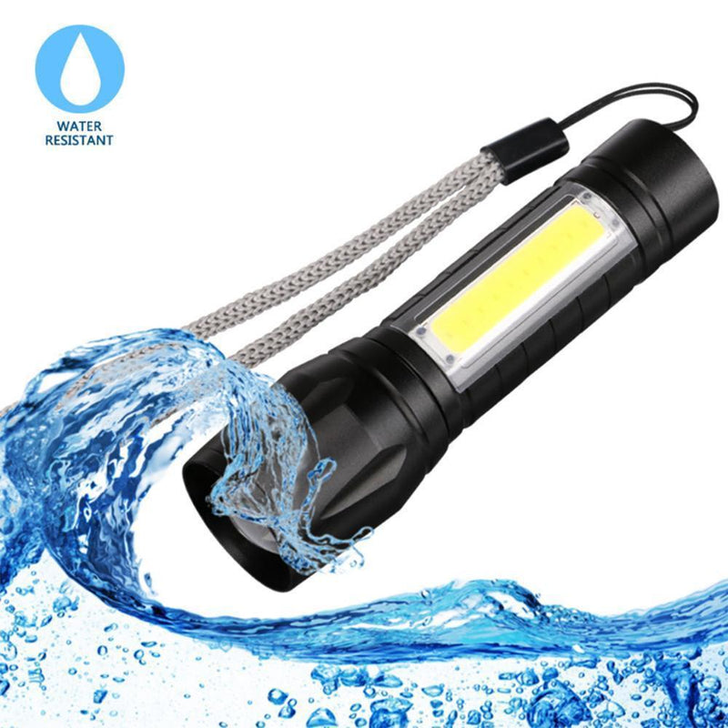 Lanterna Tática Recarregável USB com Super LED e Foco Ajustável