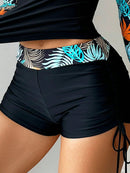 Proteção UV – Conjunto Tankini Manga Longa Preto Tropical
