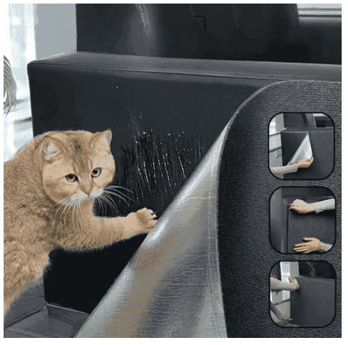 Proteção Prática para Seu Sofá – Adesivo Antiarranhão para Gatos