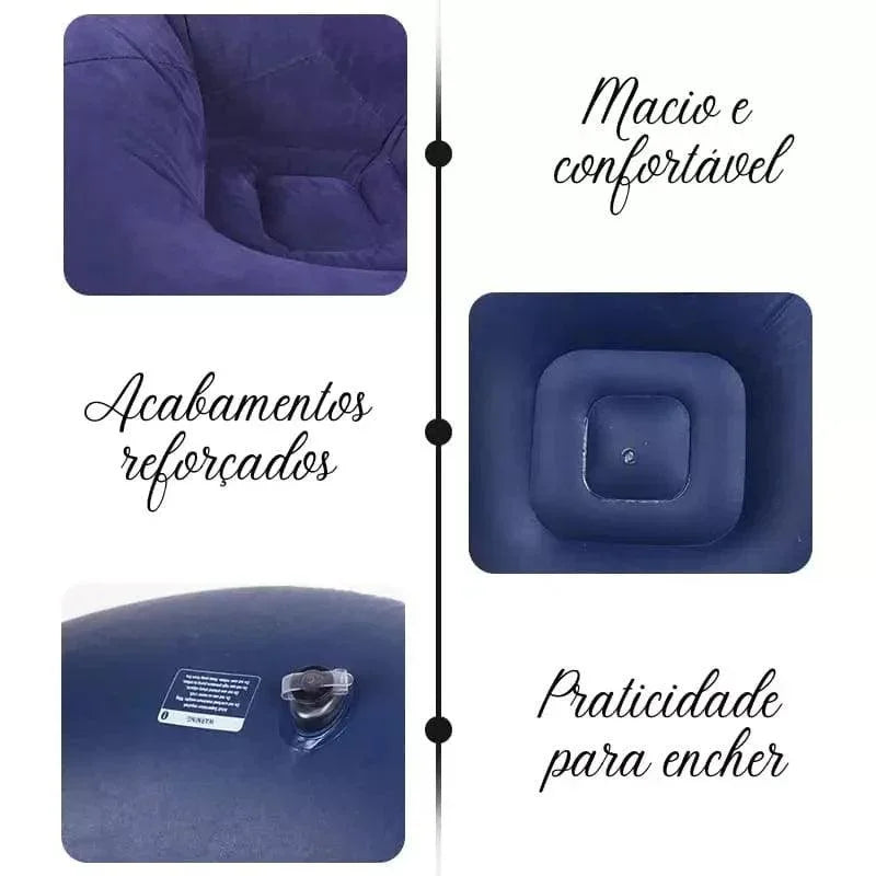 Puff Redondo Inflável Colorido para Conforto e Estilo