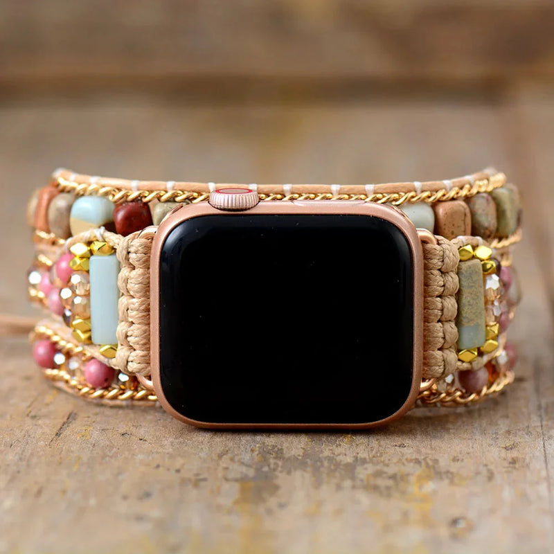 Pulseira Apple Watch com Miçangas - BeadCraft Elegance