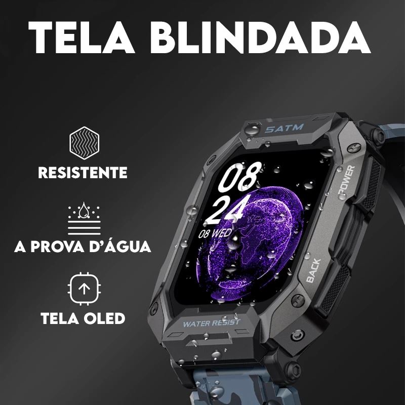 Relógio Smartwatch Max Rock Ultra à Prova D'água e Impactos + 1 Pulseira Extra