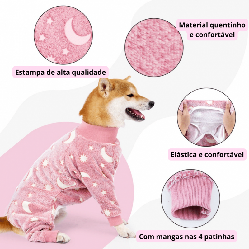 Confortável Pijama de Flanela Para Cães