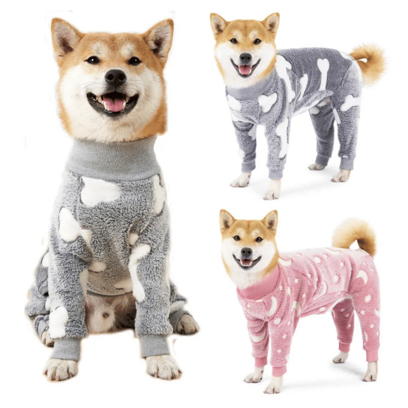Confortável Pijama de Flanela Para Cães