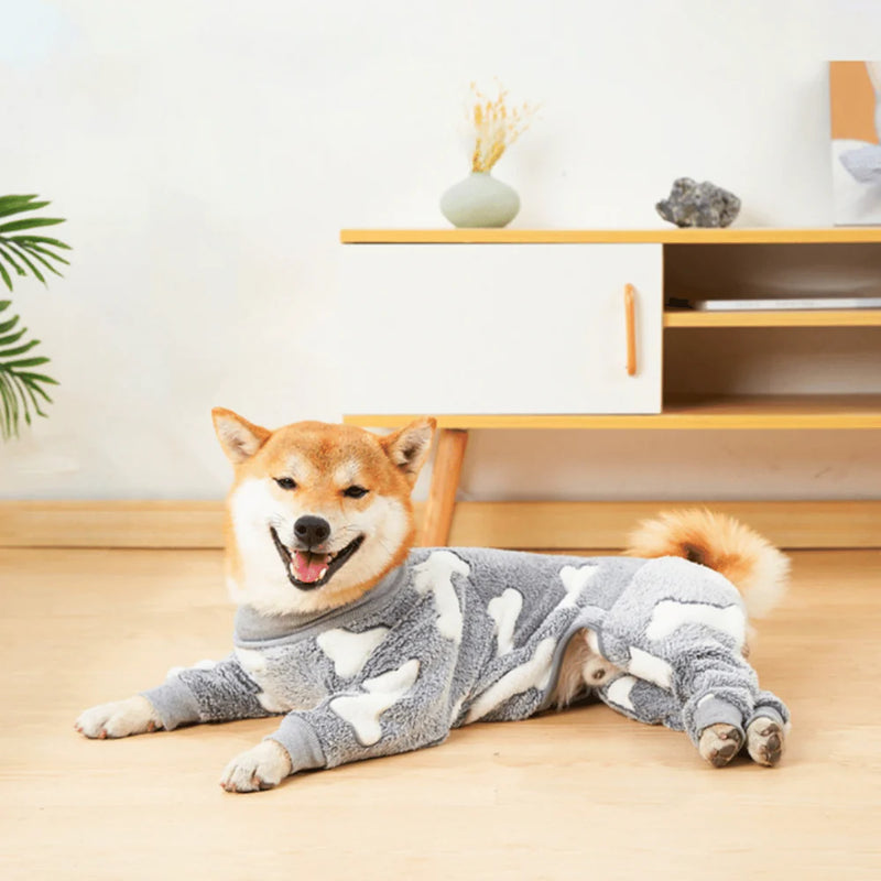 Confortável Pijama de Flanela Para Cães