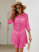 Saída de Praia Camisa Rosa Botões – Tendência 2025