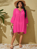 Saída de Praia Plus Size com Manga Longa