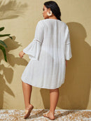 Saída de Praia Plus Size com Manga Longa