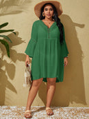 Saída de Praia Plus Size com Manga Longa